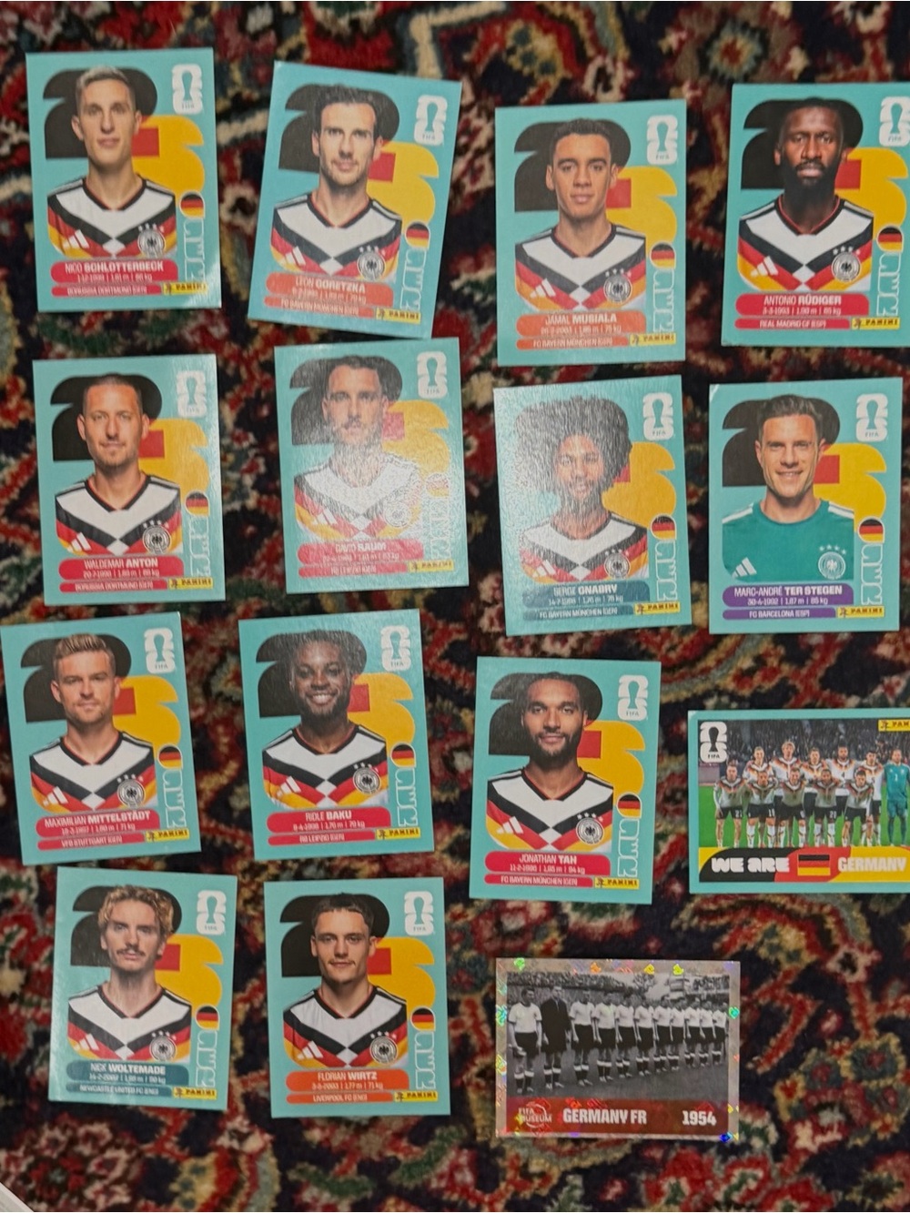 WORLD CUP 2026 PANINI STICKER GERMANY SOCCER  TEAM. LOT OF 15 STICKERS. BRASIL E